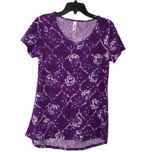 LULAROE SHORT‎ SLEEVE SCOOP NECK TUNIC TOP XS